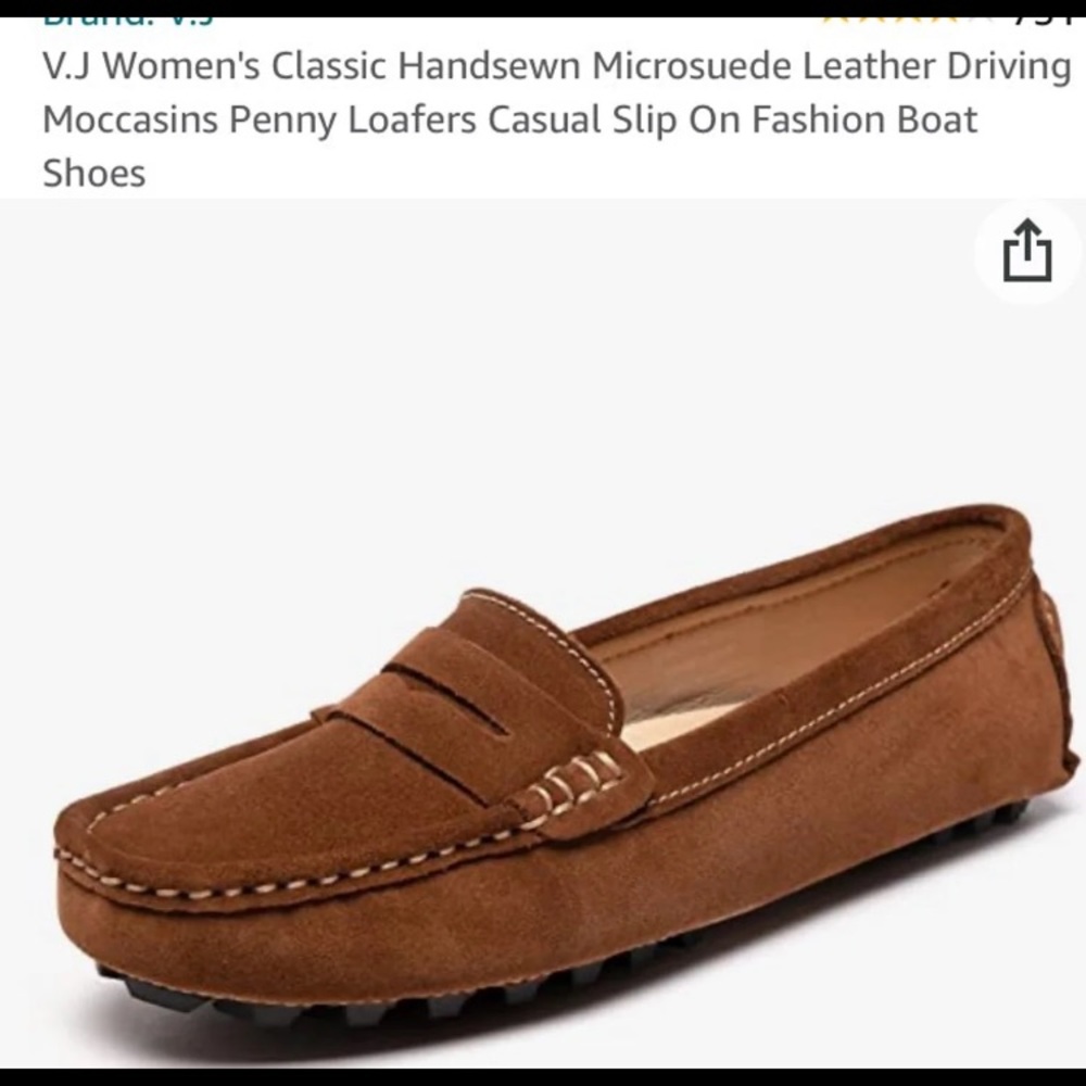 VJ microsuede penny loader size 6